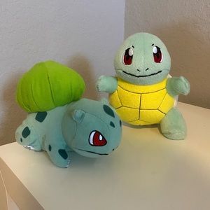 Pokémon Squirtle and Bulbasaur Plush Animals